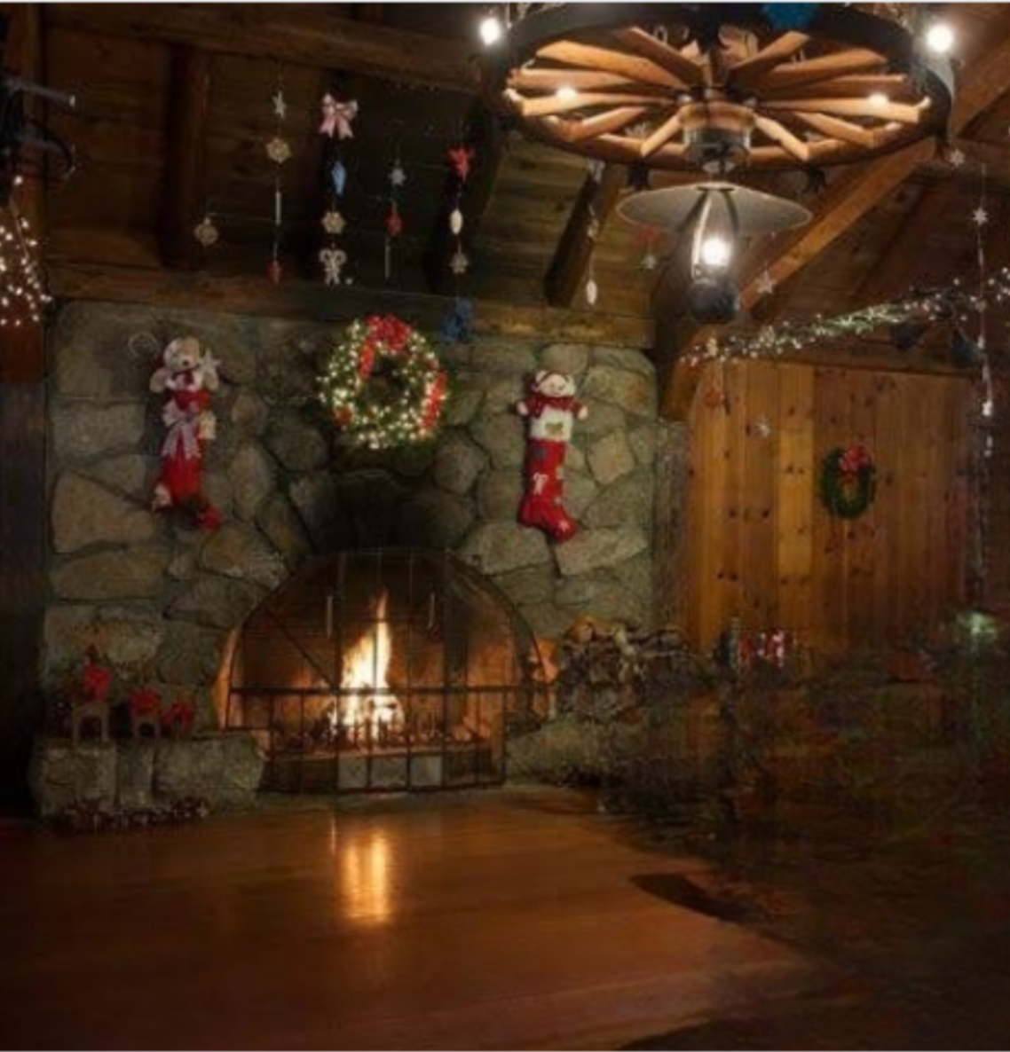 Fireplace inside Jack Knight Hall at Calaveras Big Trees State Park